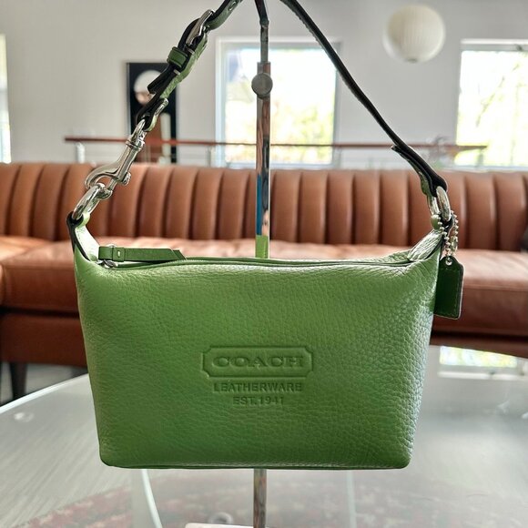 Coach Handbags - Coach Soho Green Mini Top Handle Pouch Baguette Satchel Handbag Z45604